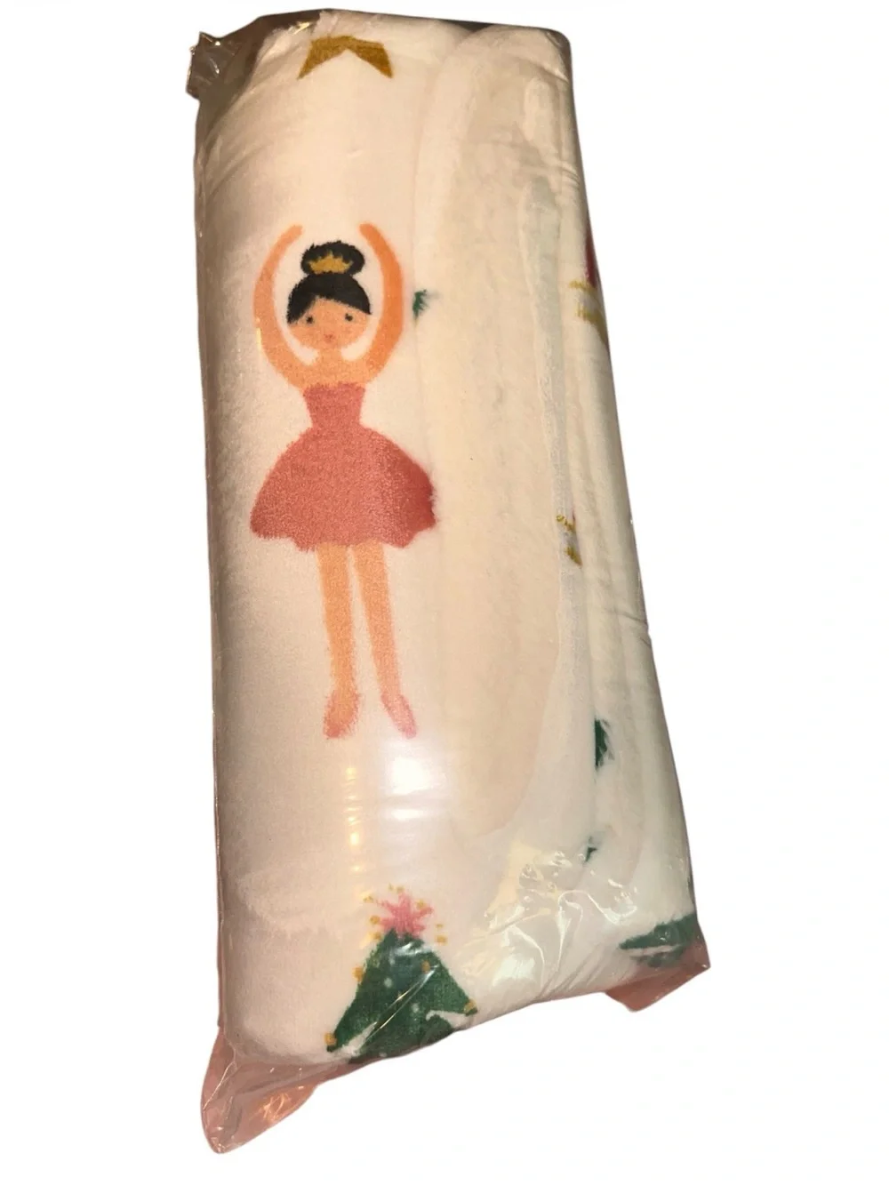 White Holiday The Nutcracker Sherpa Throw Blanket. Size 50”x 60”.